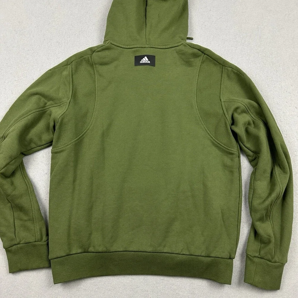Adidas Hoodie Men Small Green Solid Combat Sports Community Pullover Trefoil S